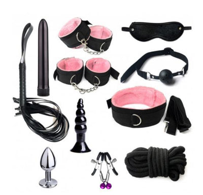 Sexy bondage set vibrator, plugs & Nipple clips